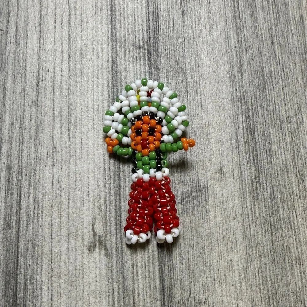 Native American Indian Tribal Beaded Doll Charm Pendant Necklace